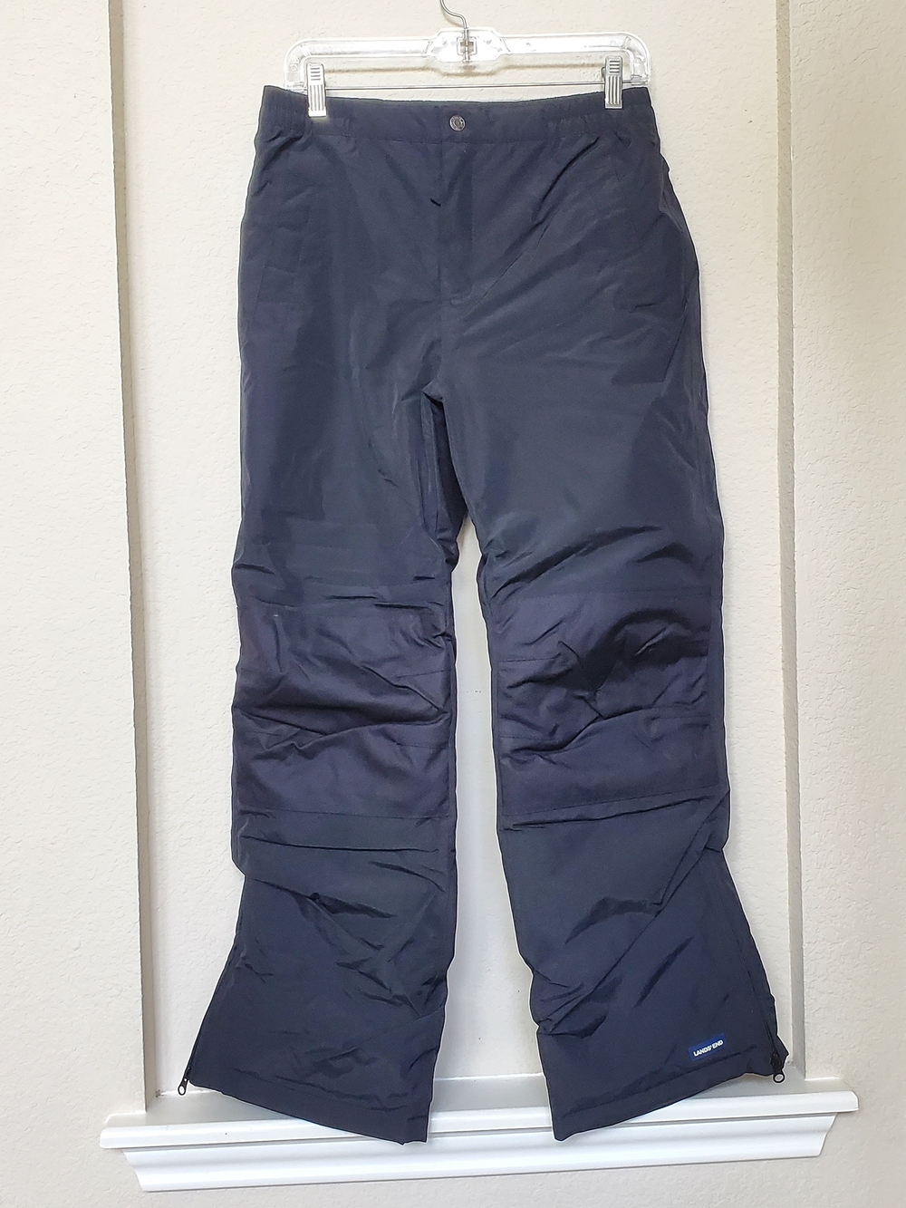 Lands' End Black Grow A Long Insulated Ski Pants with Zippered Cuff. Size 14